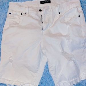 Aeropostale white distressed jean shorts size 31